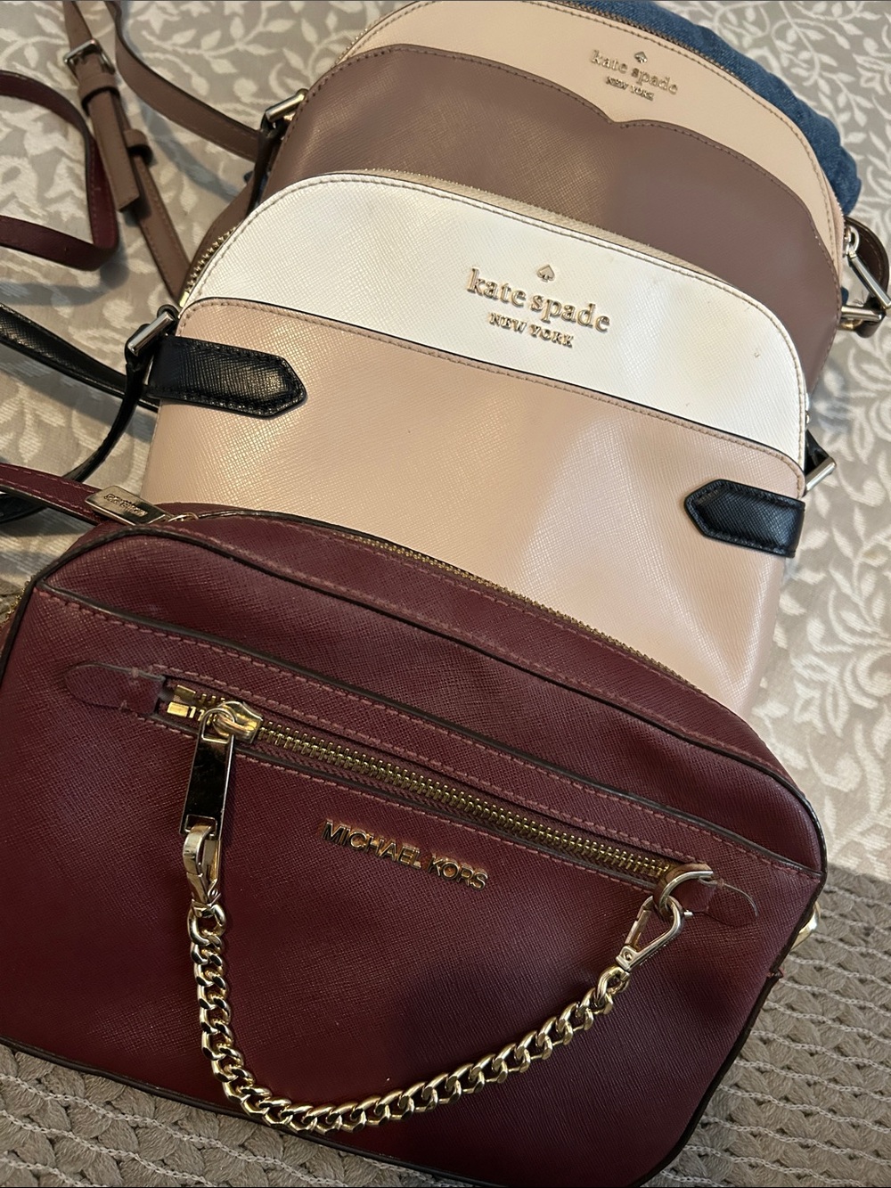kate spade Two-Tone Cream & Black Dome Crossbody Bag